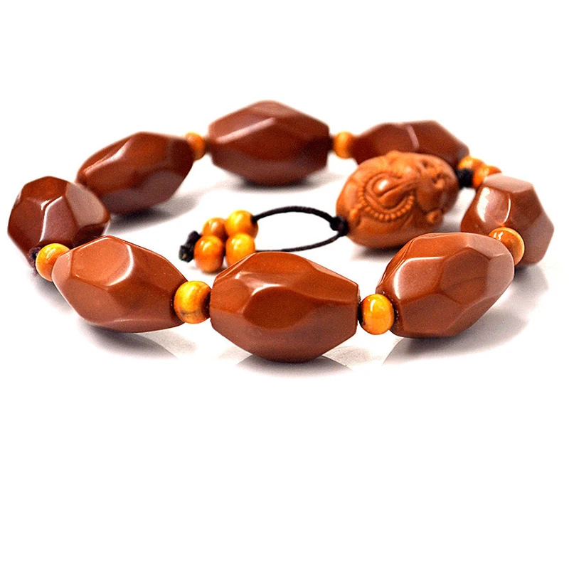 

Dropshipping Natural Olive Shell Bracelets High olive core DIY Guanyin Buddha Laughing Hand String Oil Old Wood Bracelet Jewelry