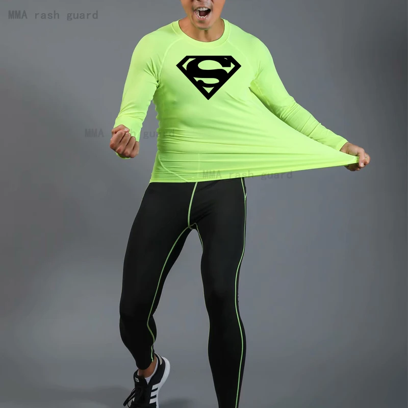 Men's Winter Clothing Thermal Underwear Sports Leggings + Shirts 2 Pieces Fitness Set Long Johns Warm Tracksuit Workout Clothing