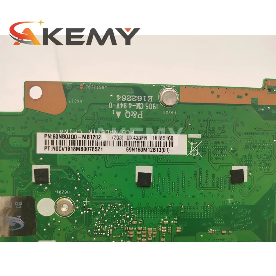 

UX433FN motherboard For ASUS UX433FN UX433F UX433 laptop mianboard UX433FN mainboard tested W/ 16G/I7-8565U (V2G-GPU