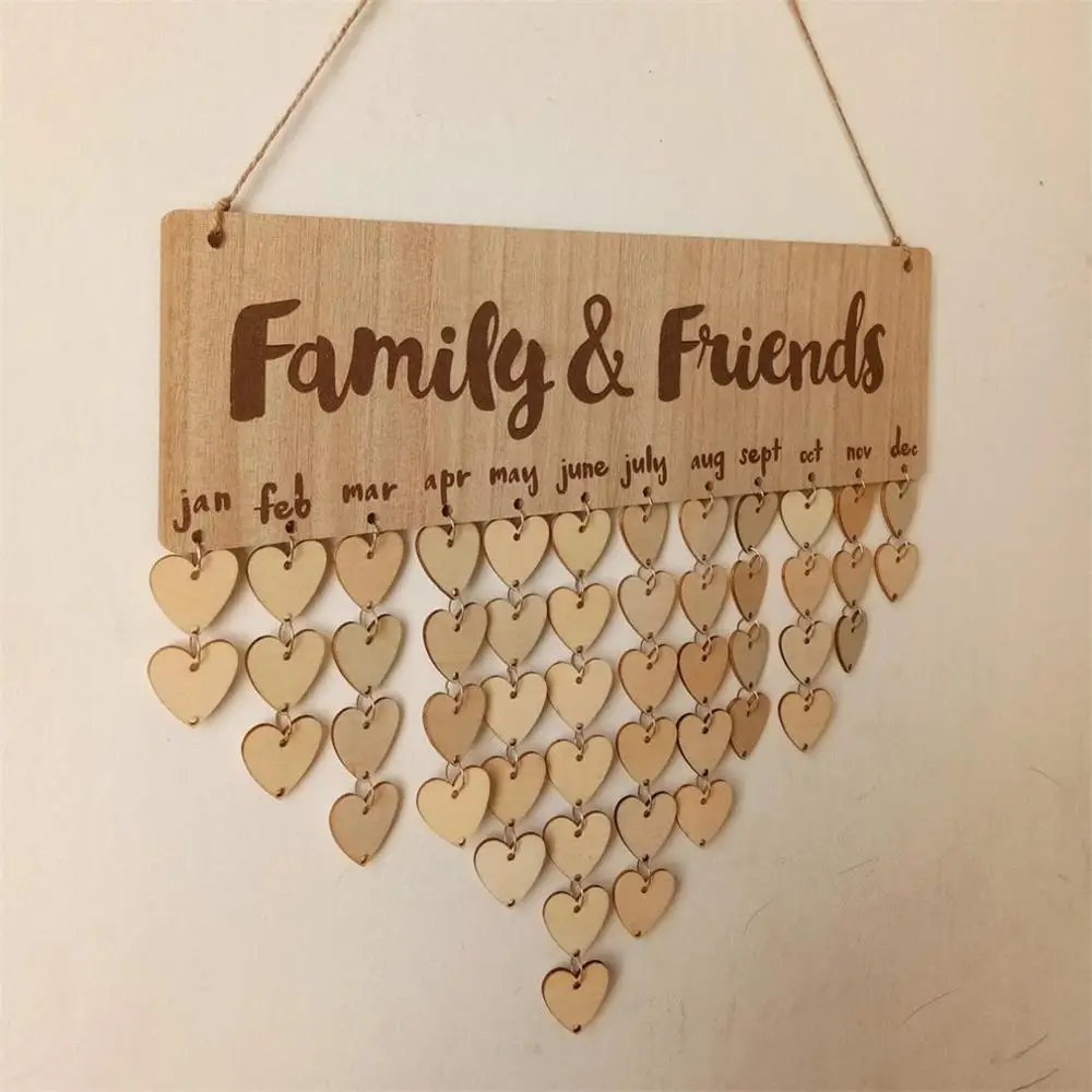 Family Friend Chritsmas день рождения специальные дни доска напоминаний домашний подвесной Декор деревянная доска с календарем подвесное украшение Новогоднее украшение - Цвет: Family Friend