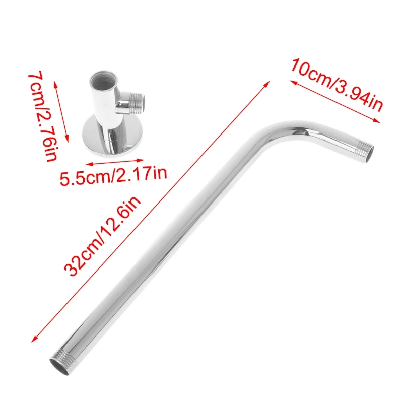 

Stainless Steel Shower Head Extension Arm Shower Base Mounted Shower Elbow Fixed Rod for Bathroom Accessories