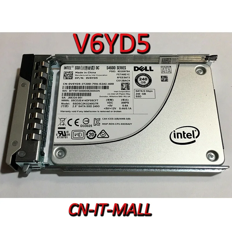 2 5 V6YD5 0V6YD5 S4600 240GB SSD SATA SSDSC2KG240G7R для R640 R740 R440 с caddy|Компьютерные кабели и разъемы| |