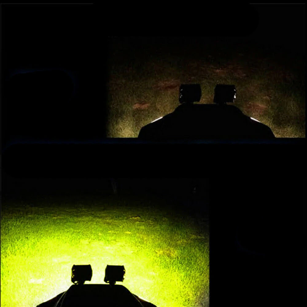 

2pcs 5inch 72W Yellow 3030 LED Work Light 6000k IP67 Waterproof Bar Flood Driving Fog Lamps Offroad Truck SUV