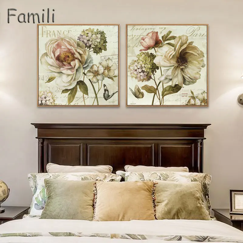 2 шт./компл. белые цветы современный подвесной светильник в декоративной синий банный халат с принтом птиц настенные картины Картина на холсте для гостиной домашний Декор без рамы - Цвет: Бургундия