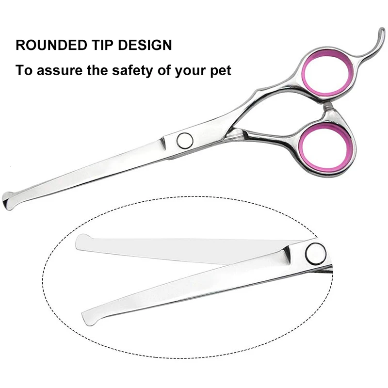 Benepaw Safe Stainless Steel Pet Scissors For Dog Grooming Comfortable Rounded Tips Curved Kit Tools Gift Comb | Дом и сад