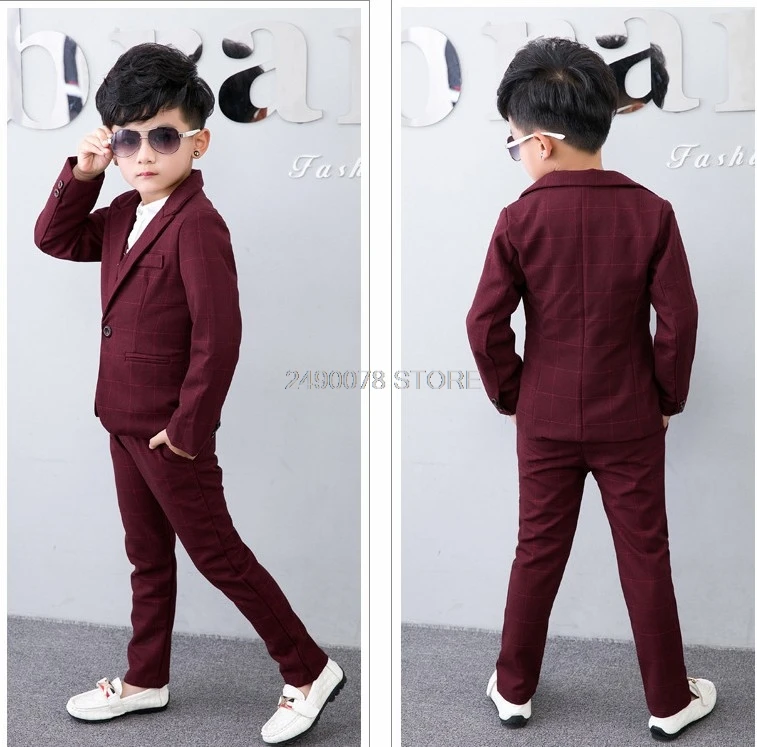 Костюм для мальчиков с цветочным рисунком Блейзер жилет брюки галстук комплект