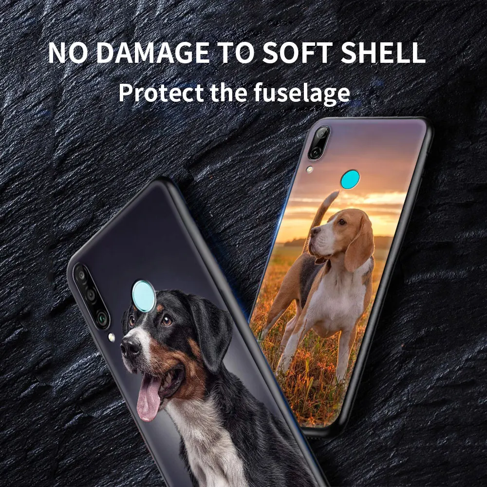 Mobile Protective Case For Huawei P30Lite P Smart Z P40 P20Pro Y6 Honor 9S 20 Black Phone Soft Cover Beagle Dog Animal | Мобильные