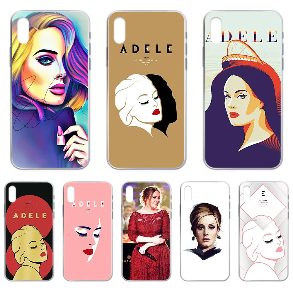 Адель Адкинс мягкий чехол для мобильного телефона Прозрачный iphone 4 4S 5 5C 5S 6 6S PLUS 7 8 X