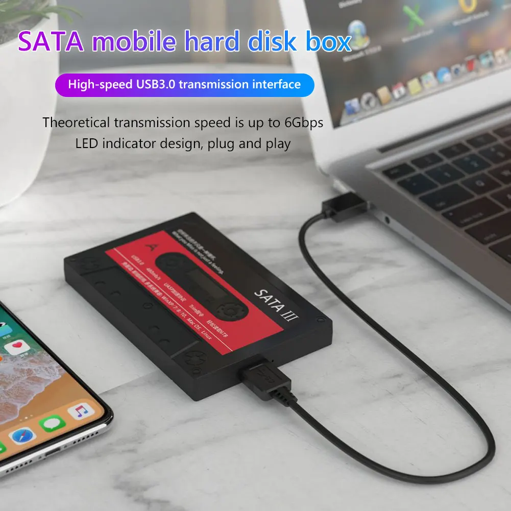 

2,5 дюймов USB 3,0 жесткого диска SATA HDD SSD Корпус внешнего жесткого диска USB диск Ностальгический 6 Гбит/с Твердотельный накопитель на жестком дис...