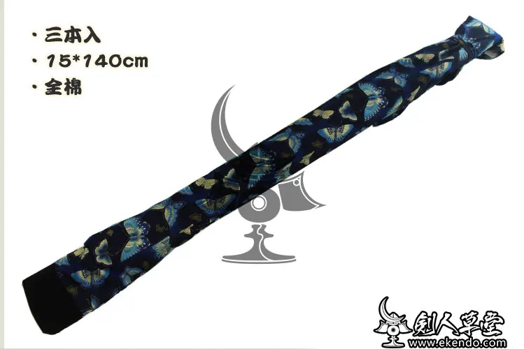  IKENDO.NET SG155 Хлопковая Сумка Shinai С Рисунком бабочки для трех шинаев с плечевым
