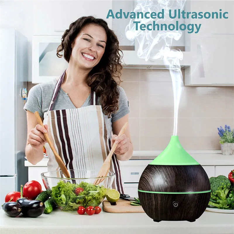 

All in One Bluetooth Speaker Smart Oil Diffuser Night Light Mist Ultrasonic Humidifier Wood Grain and Waterless Auto Shut-off