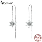 Серьги-подвески женские из серебра 925 пробы с длинной цепочкой