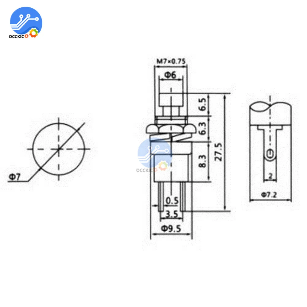 5 шт. кнопки включения/выключения без блокировки| |