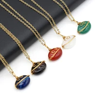 natural white red green agate mixed colors necklace pendant accessory for women girls jewelry gifts length 40cm size 21x22mm