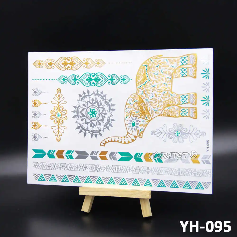 Модные золотые металлические перышки временная татуировка наклейки листья