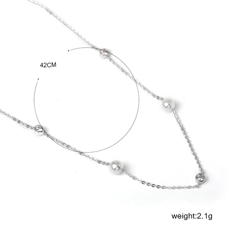 Funmor ожерелье из пресноводного жемчуга циркониевая цепочка ювелирные изделия для