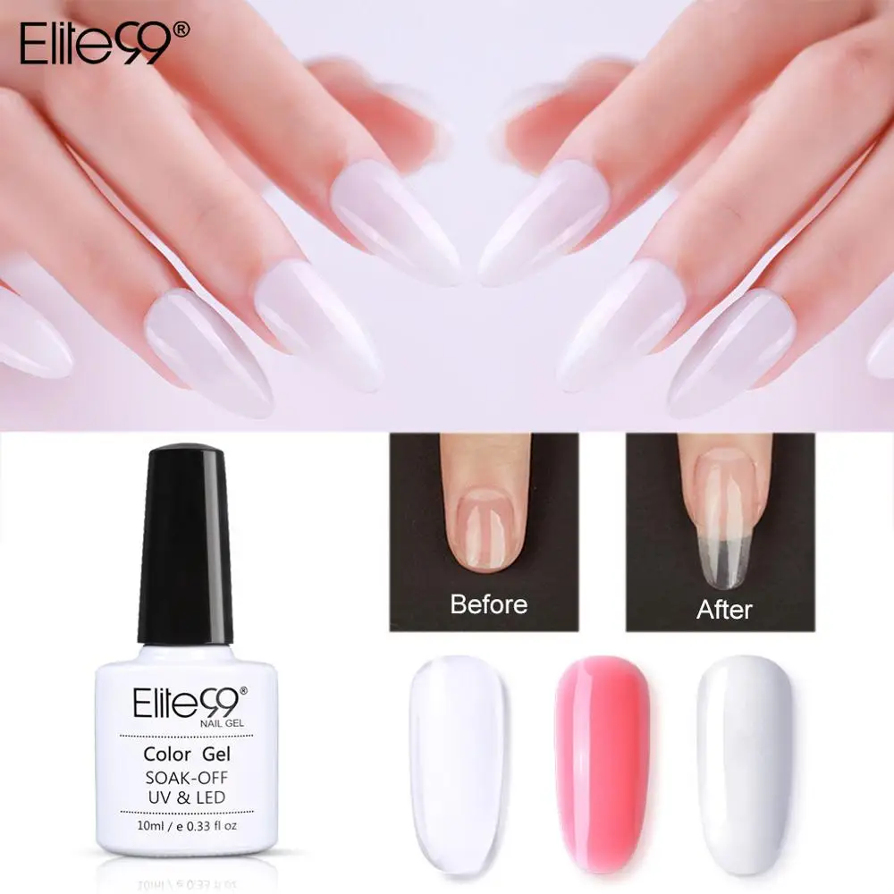 Elite99 10 мл полигель для наращивания ногтей акриловый розовый белый прозрачный