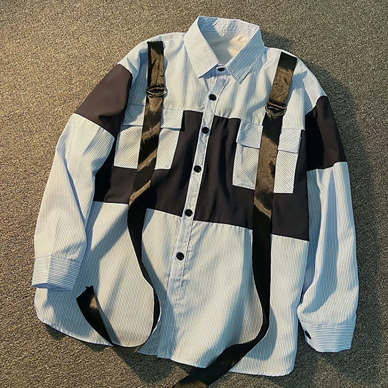 

Женская полосатая блузка в стиле пэчворк, Повседневная рубашка большого размера с длинным рукавом, элегантная Весенняя блузка, модель 2021 в ...