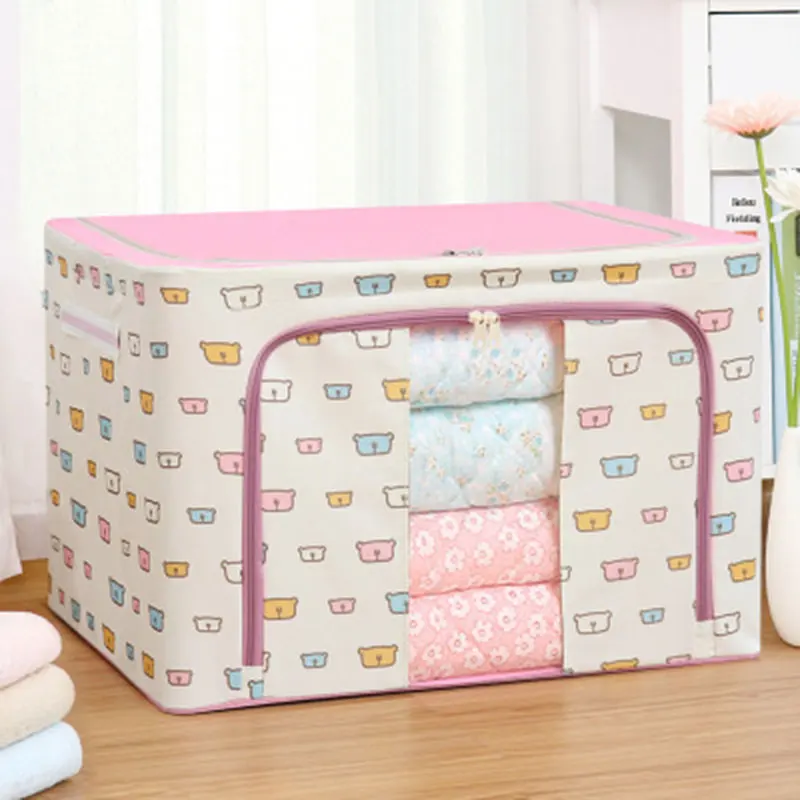 

Oxford Cloth Steel Frame Storage Box for Clothes Bed Sheets Blanket Pillow Shoe Holder Container Organizer NIN668