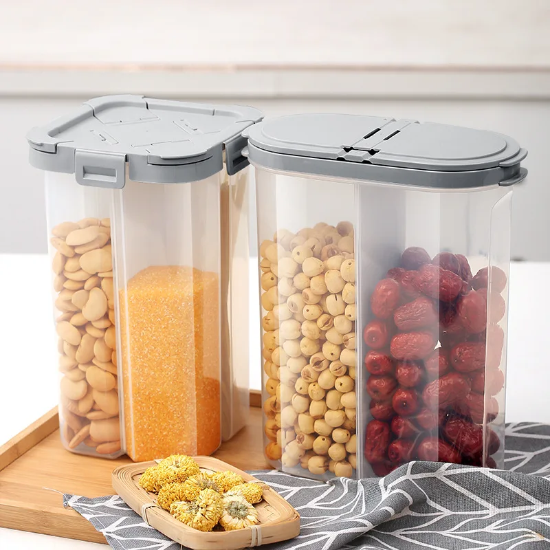 

Plastic Cereal Dispenser Container Food Storage Kitchen Large Storage Box Spice Container Pojemniki Kuchenne Container AC50CN