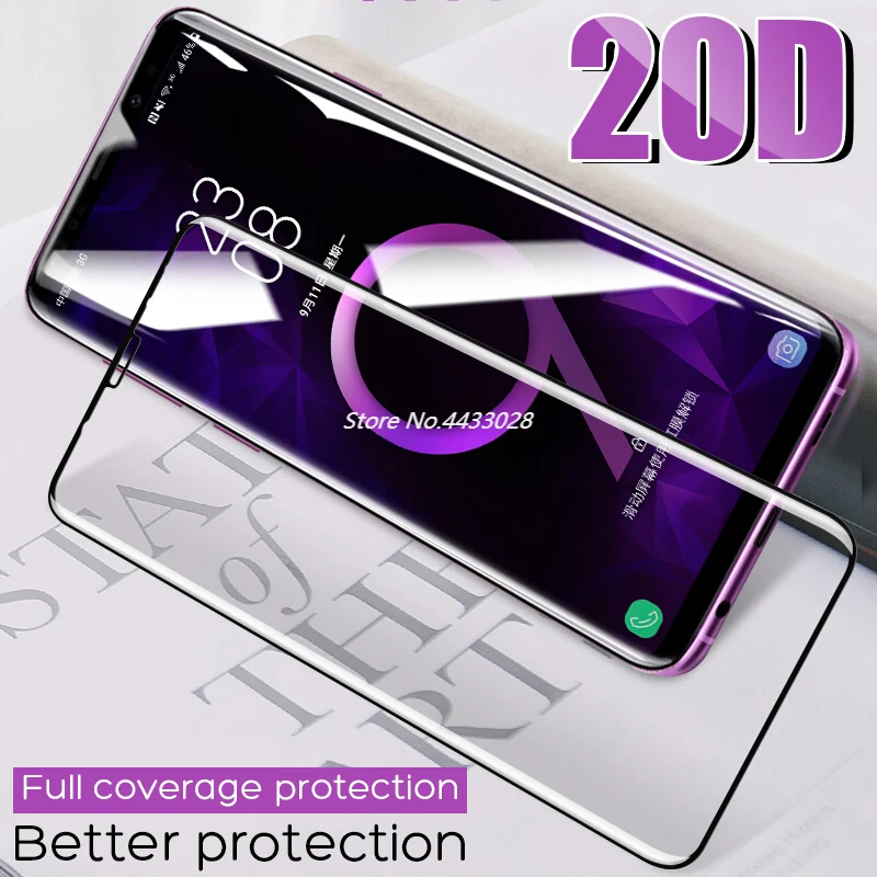 Изогнутое закаленное стекло 20D для Samsung Galaxy S9 S8 Plus Note 8 9 защита экрана на S7 S6 Edge