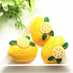 10 шт. милый кабошон с плоской задней стороной из искусственных фруктов и лимона для скрапбукинга сделай сам, 33*26 мм