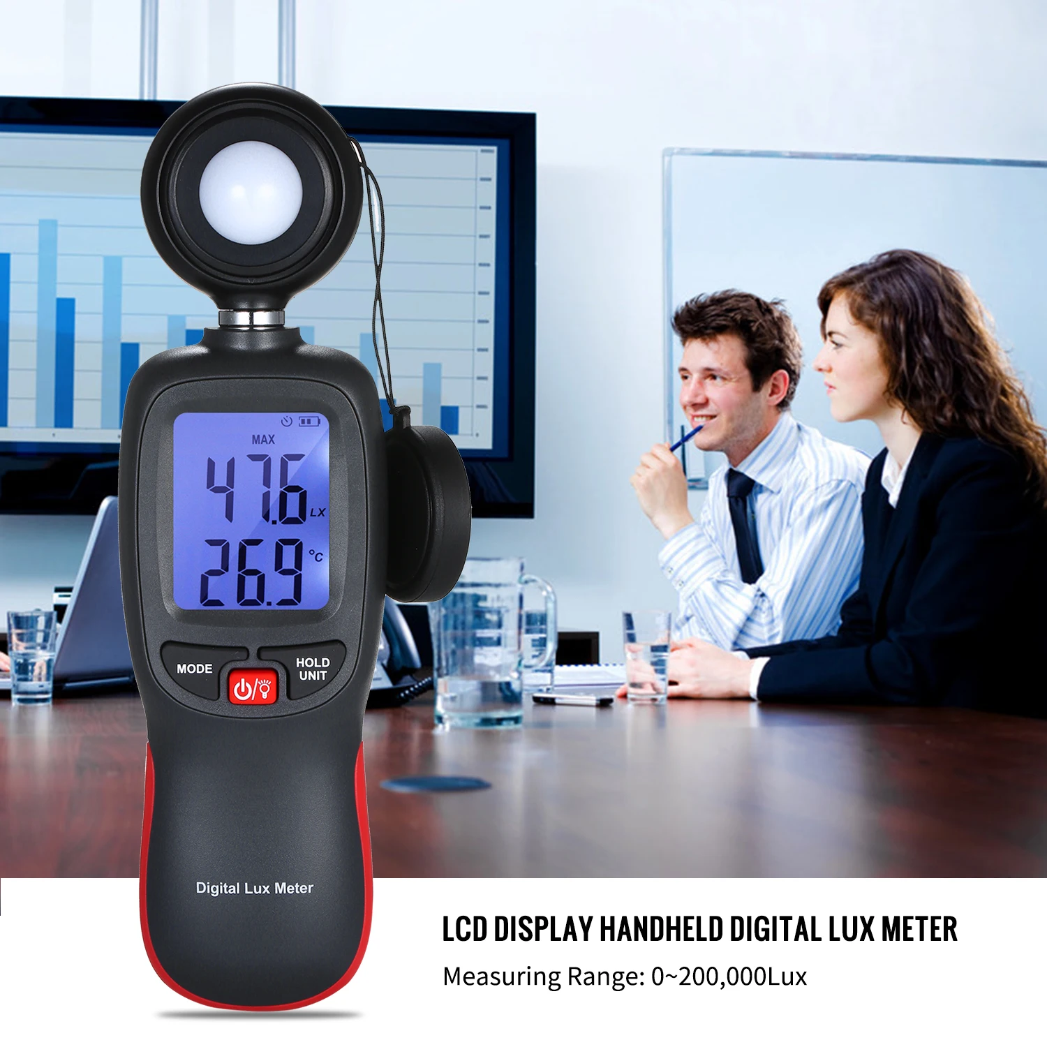 ЖК дисплей Luxmeter цифровой измеритель яркости 200000 Люкс с подсветкой|УФ-радиометры|