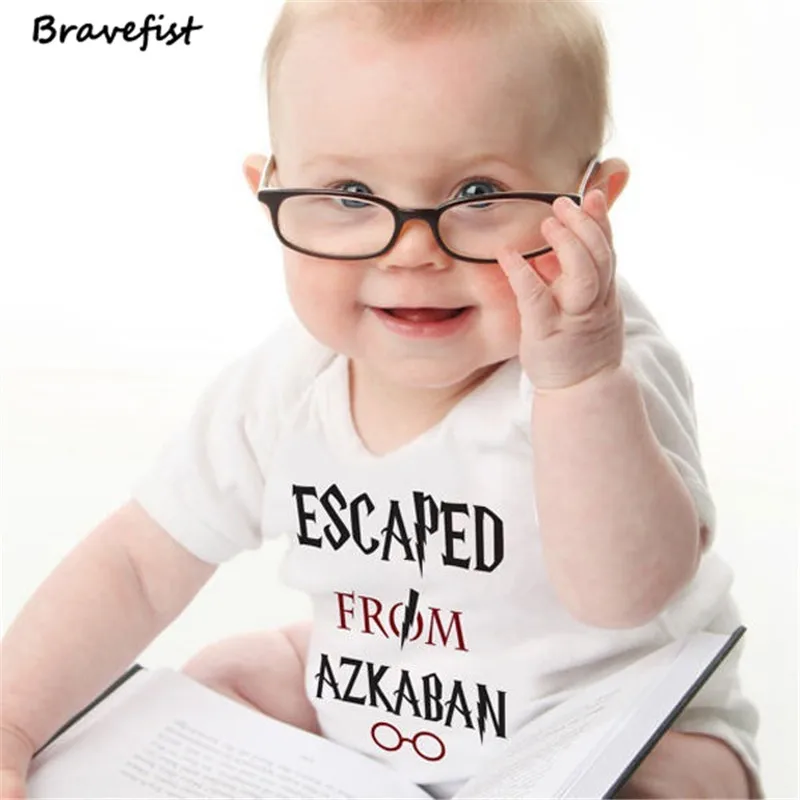 

Cute Letters Print Kids Bodysuits Short Sleeve White Summer Baby Jumpsuits Children Boys Girls Clothes Round Neck Infant Tops