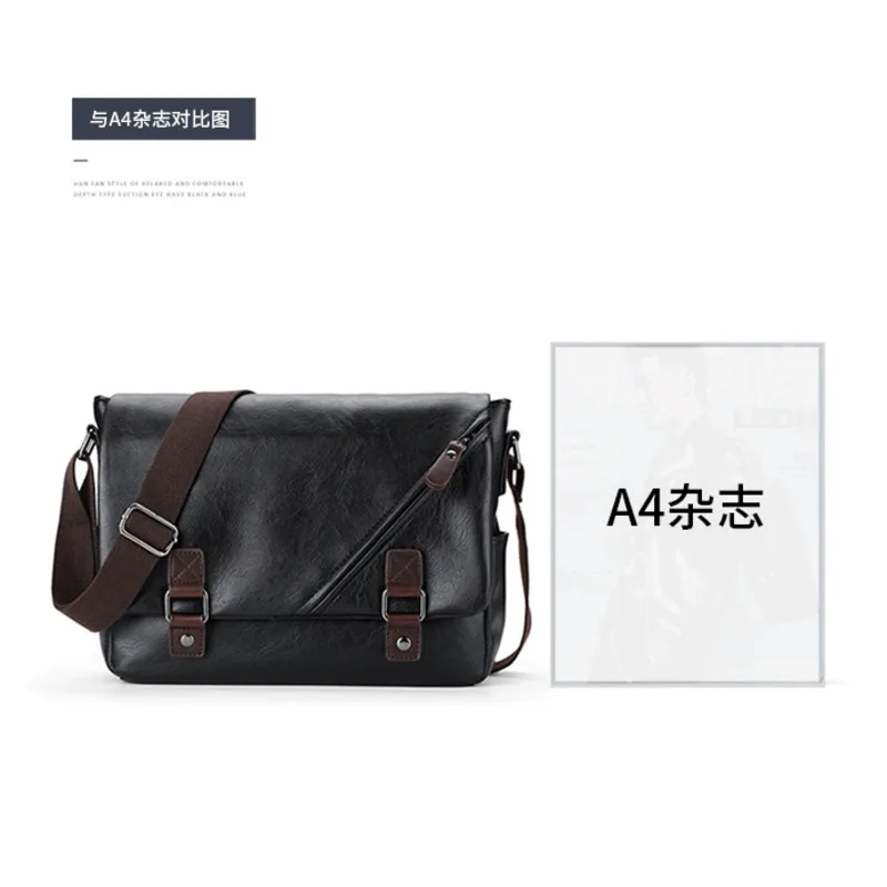 Fashion And Leisure Men's Shoulder Messenger Bag 2021 Men HandBag Slant Cross Leather Manufacturer  Hair Briefcase