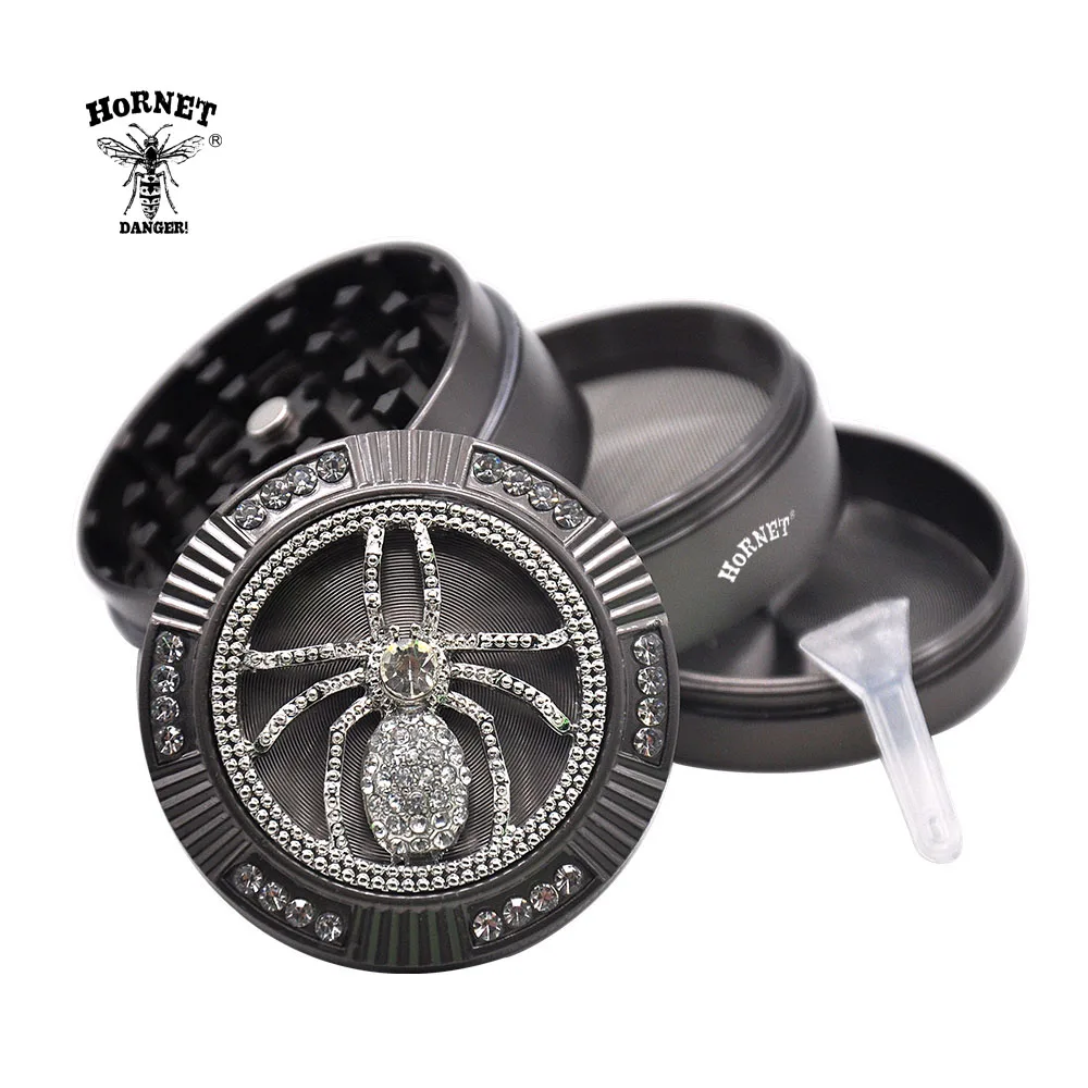 HORNET Точильщик для табака Алмазный Паук Стиль 50 мм 4 шт. с пыльца Ловца прочный