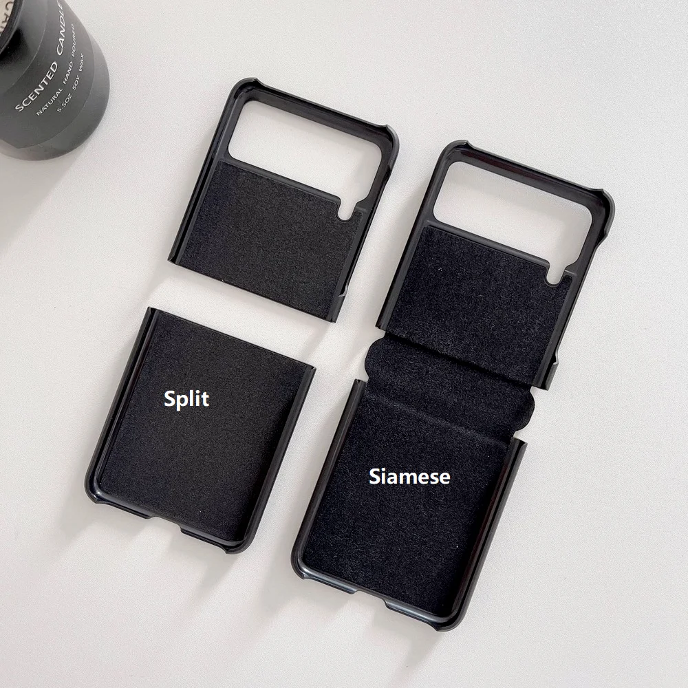Siamese Leather Case for Samsung Z Flip 3 Cover Luxury PU Full Protector Flip3 Shockproof Shell for Samsung Z Flip 3 Case