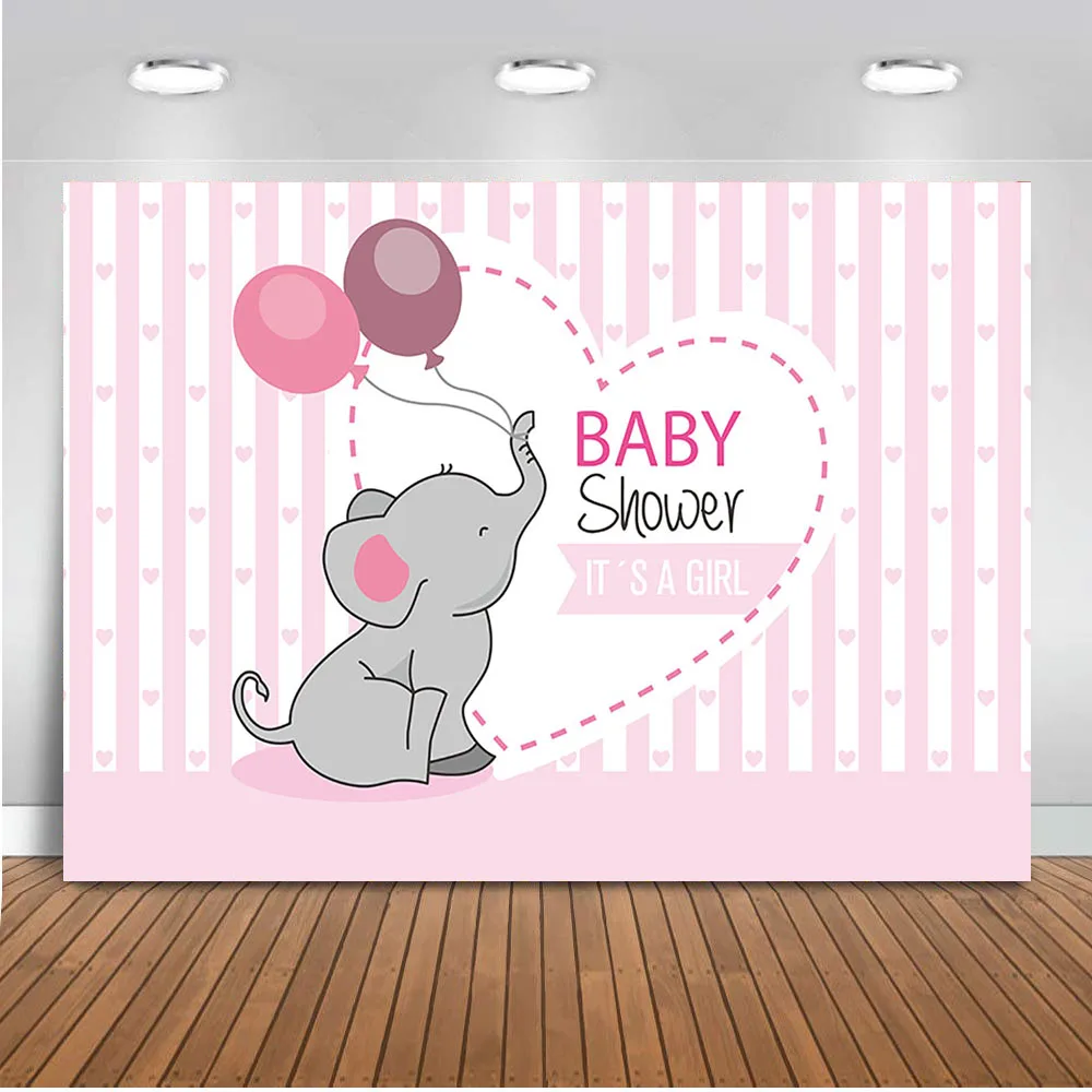 Фон с изображением слона для фотостудии фотобудка новорожденных розовым и