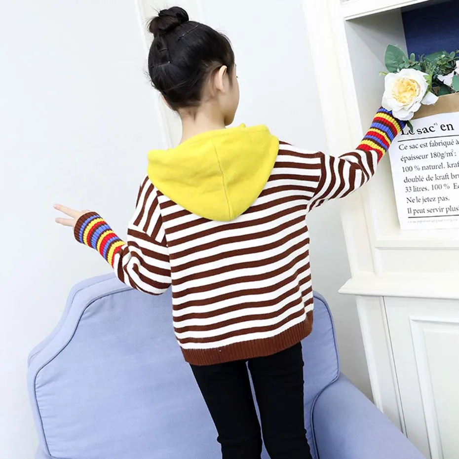 Детская куртка Радужная полосатая для девочек лоскутные толстовки Верхняя