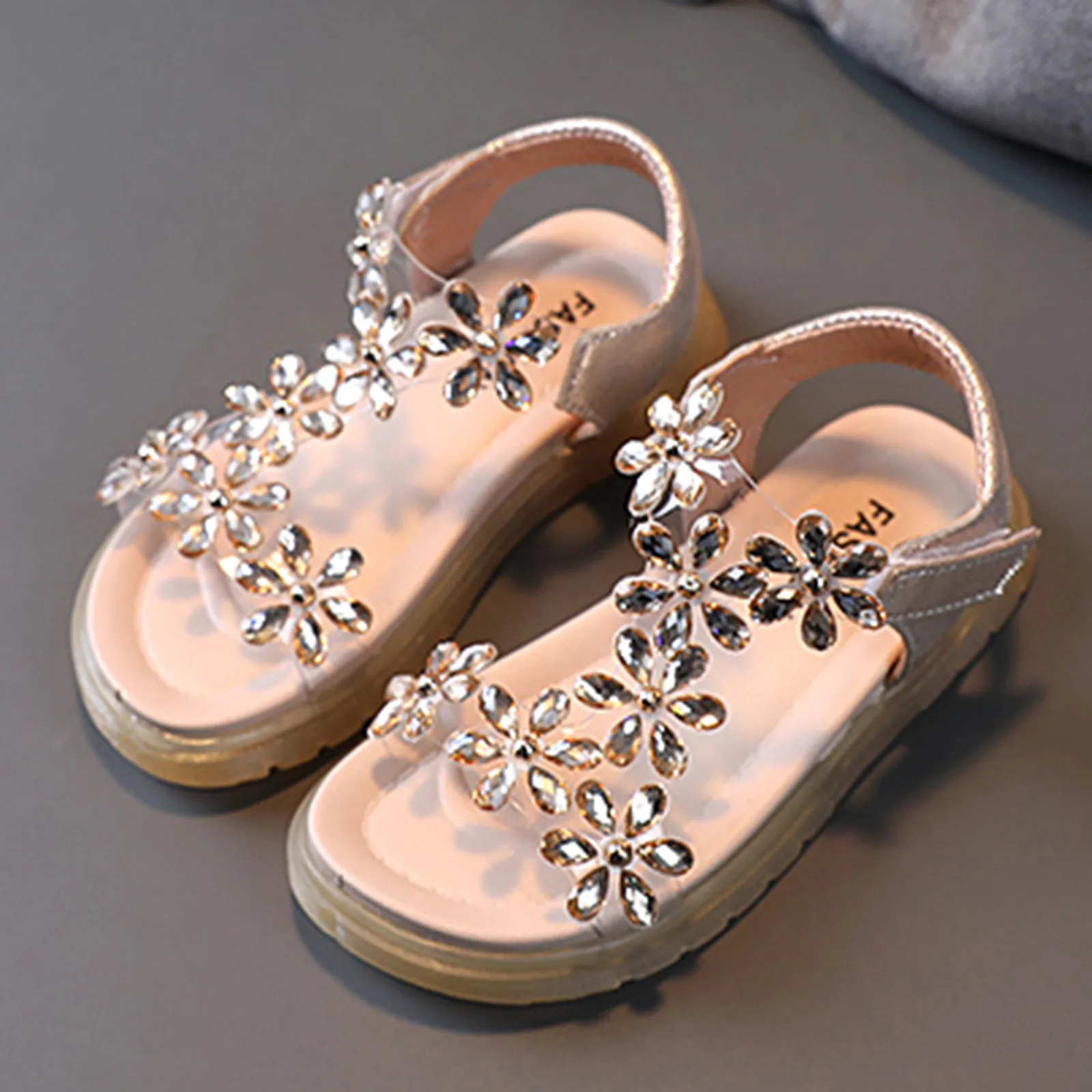 

2021New Baby Sandals Princess Sandals 36 Summer Children Toddler Baby Girls Crystal Flower Sandals Soft-soled Shoes Sandalias #0