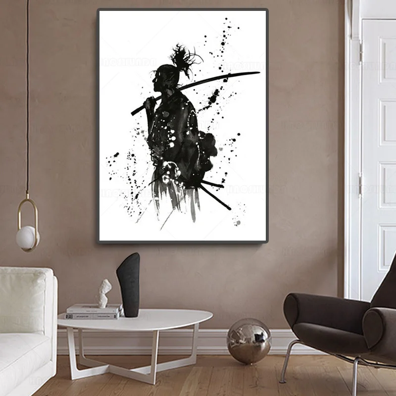 Японская Картина на холсте Ronin современные абстрактные Аниме фигурки плакаты и