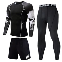 2021 new model thermal underwear men sets compression sweat quick drying long johns fitness bodybuilding shapers