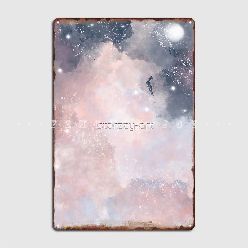 

Постер с акварелью и небом Galaxys, металлический плакат для кинотеатра, кухни, дома