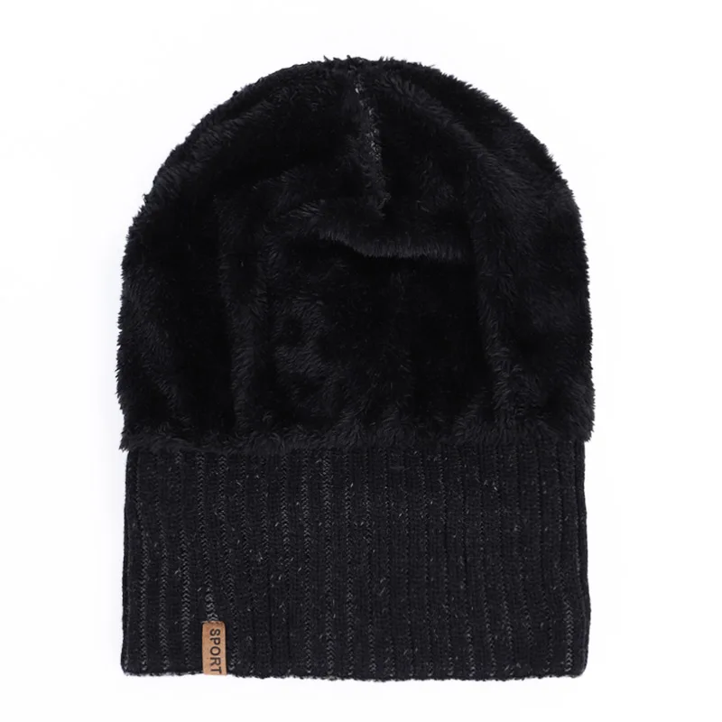 

2019 fashion men's skull cap winter plaid men and women label cotton cap velvet warm quality cotton ski warm knitted hat