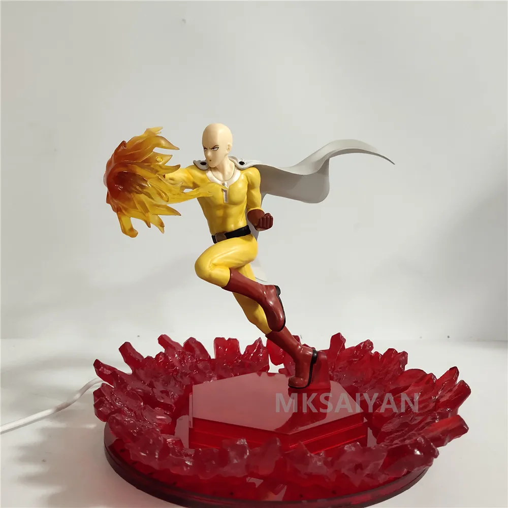 

Anime Figures One Punch Man Saitama 3D LED Super Heroes PVC Toys Action Figma Genos Model Doll Collectible Lighting Figurine Toy