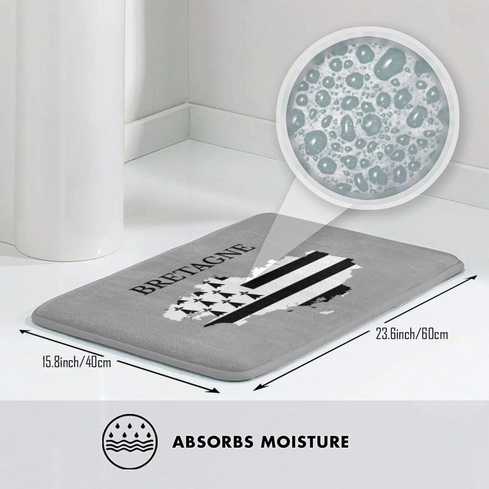 Бретань (Бретань) карта Франция французский регион. Коврик мягкий для кухни