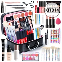 popfeel all in one cosmetics set professional kit14 eyeshadow palette lipstick lip gloss kit makeup set with box