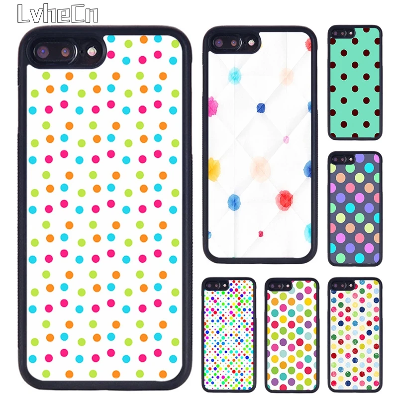 Цветной чехол для телефона LvheCn в горошек iPhone 5 SE 6s 7 8 Plus 11 12 Pro X XR XS Max Samsung galaxy S8 S9 S10