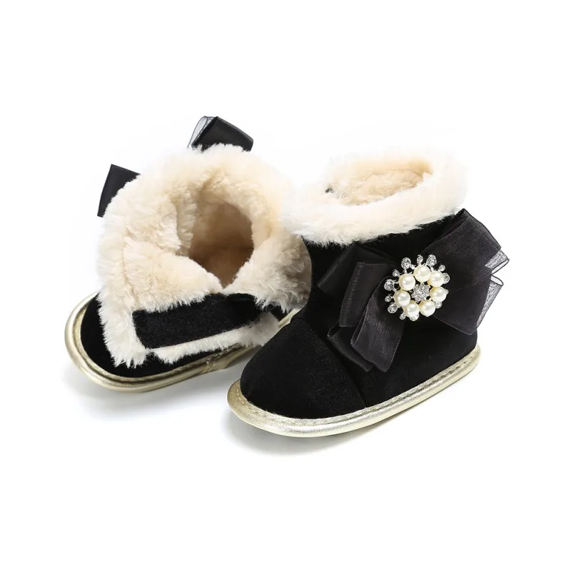 Зимние детские ботинки Детские флоковые с мягкой подошвой Милые цветочные