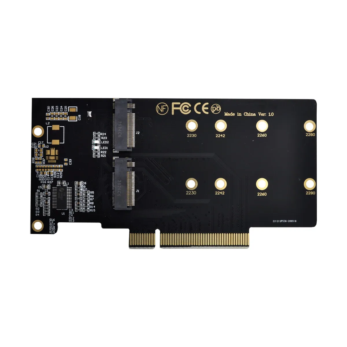 Jimier Dual 2X NVME M.2 AHCI to PCIE Express 3.0 Gen3 X8 X16 Raid Card VROC Raid0 Hyper Adapter