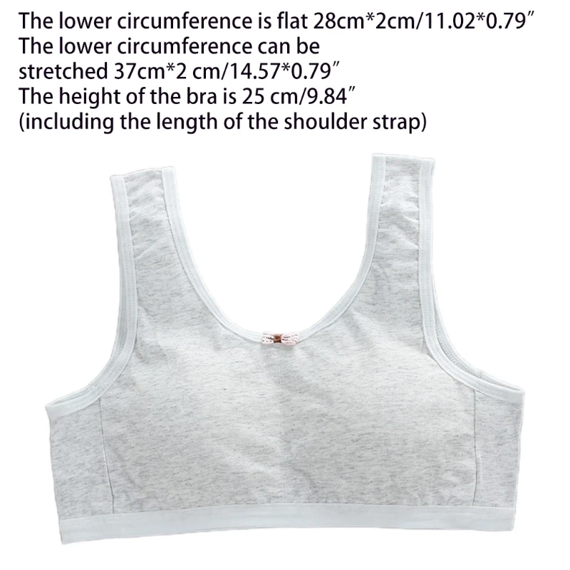 

Solid Color Bra Girls Young Teenages Cotton Underwear Wide Shoulder Strap Bras