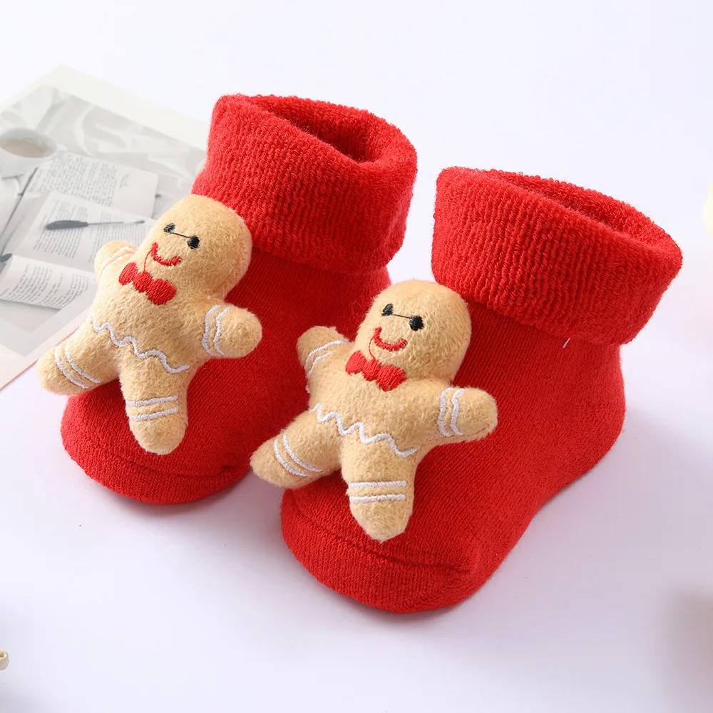 Hot Sale Baby Boys Girls Socks Thick Winter Keep Warm Floor Non-Slips Sock Shoes for Toddler Newborn Christmas New Year | Детская одежда