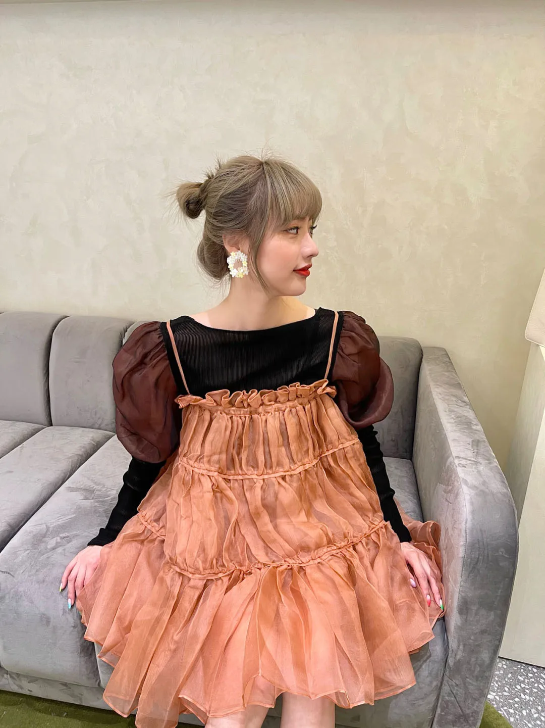 

Gauze Dress Sleeveless Sling Hot Girl Dress Spring and Autumn Fluffy Mini Fairy Dresswomen