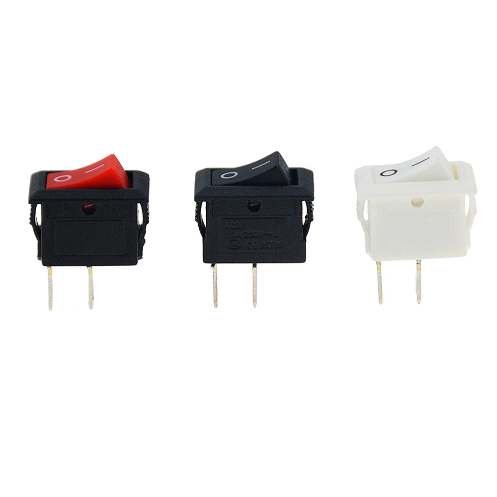 Кнопочный переключатель 10x15 мм SPST 2Pin 3A 250V KCD11 10 шт. кнопочный * 15 черный красный и