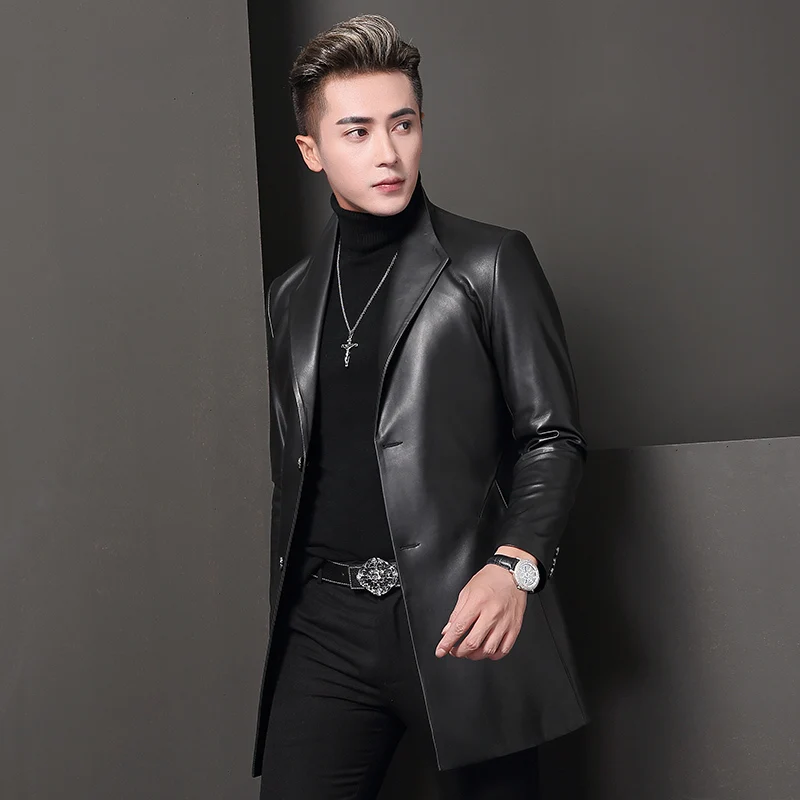 Мужская демисезонная куртка из натуральной овечьей кожи|Мужские кожаные куртки|