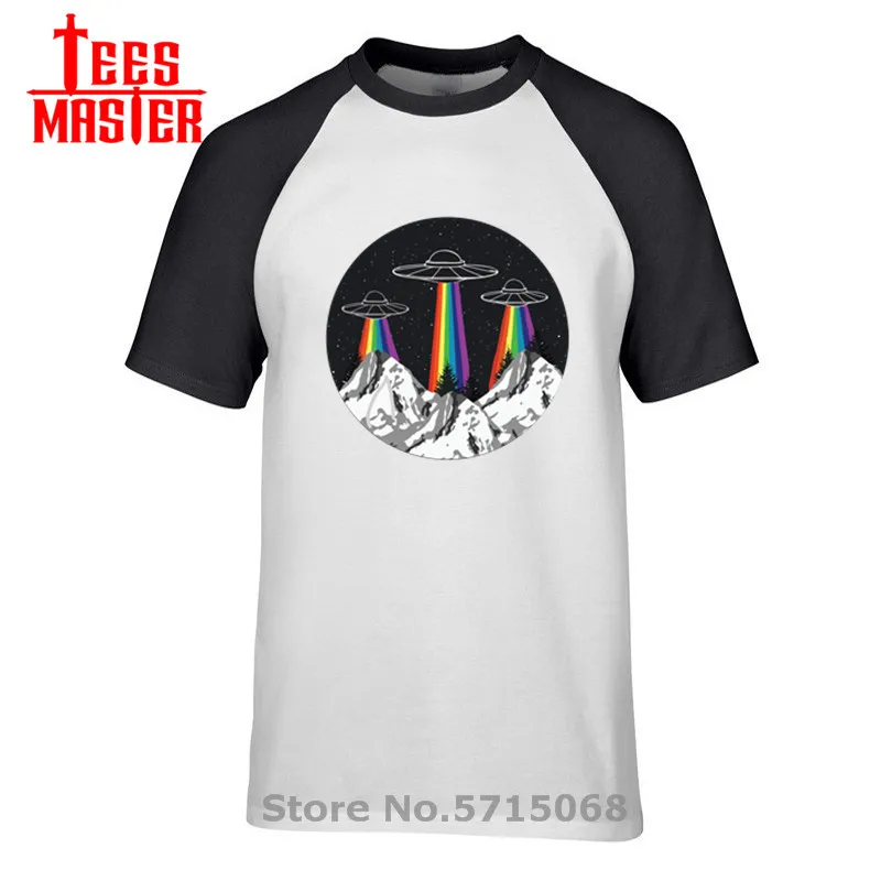 Футболка мужская Радужная с инопланетянином модная хипстерская рубашка из